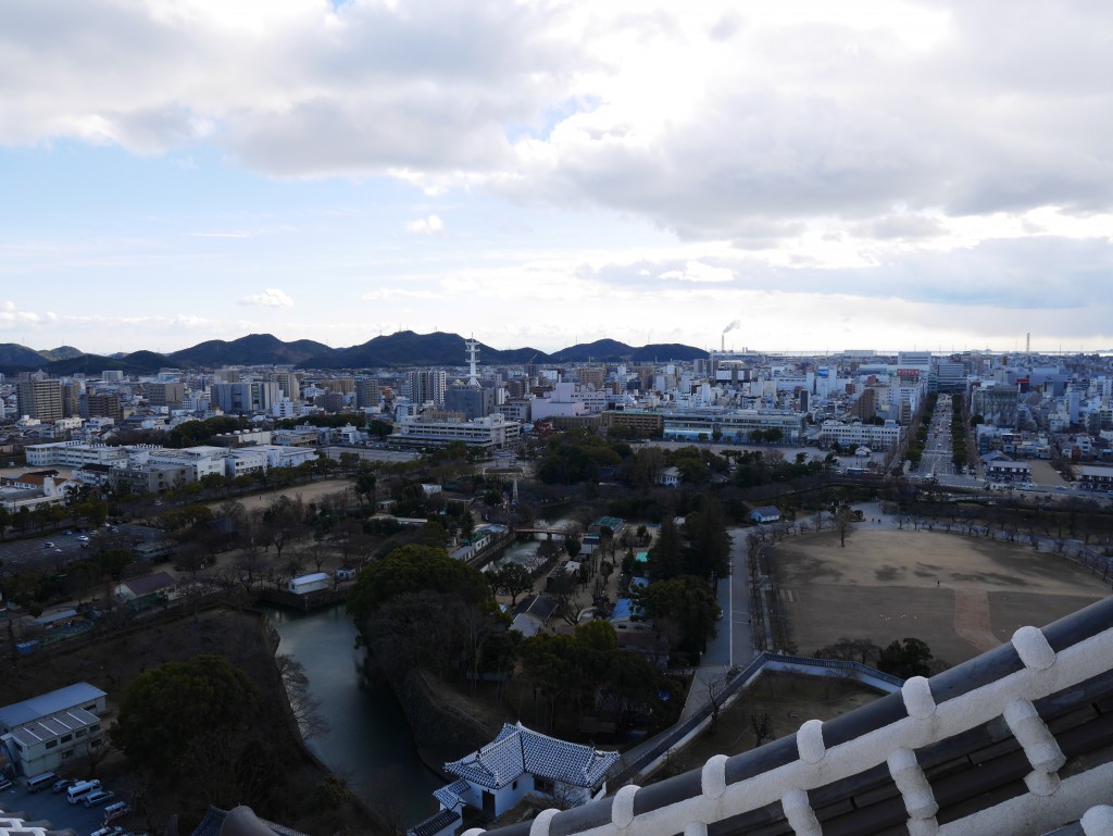 Vue de la ville de Himeji depuis le château