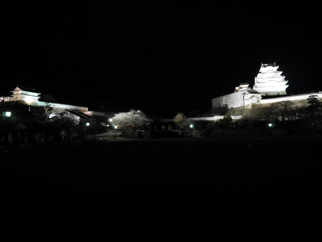 Le château de Himeji de nuit