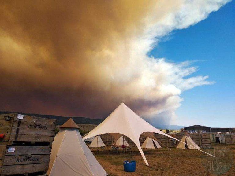 The result of the bush fires above our tents